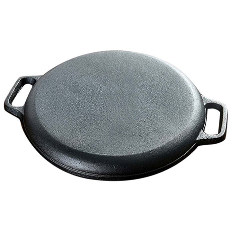 SOGA 2X Cast Iron 35cm Frying Pan Skillet Coating Steak Sizzle Platter - Cafe Supply