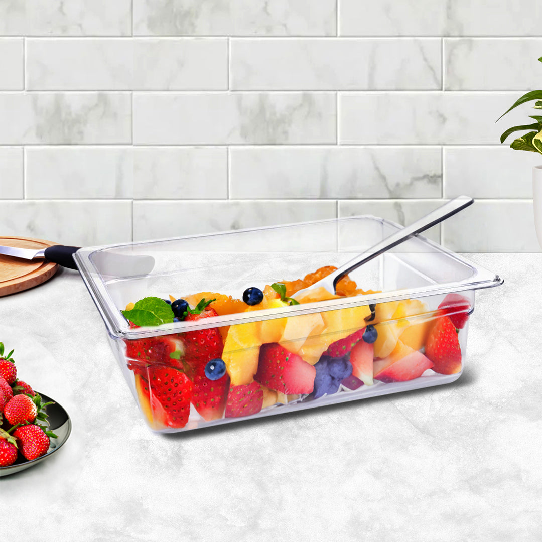 SOGA 100mm Clear Gastronorm GN Pan 1/2 Food Tray Storage Bundle of 6 - Cafe Supply