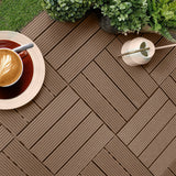 SOGA 11 pcs Light Chocolate DIY Wooden Composite Decking Tiles Garden Outdoor Backyard Flooring Home Decor - Cafe Supply