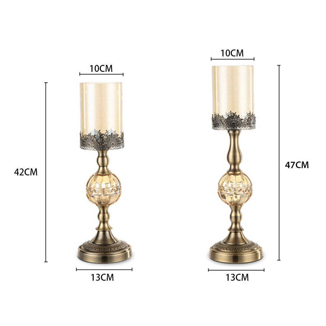 SOGA 42cm 47cm Glass Candle Holder Candle Stand Glass/Metal - Cafe Supply