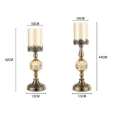 SOGA 42cm 47cm Glass Candle Holder Candle Stand Glass/Metal - Cafe Supply