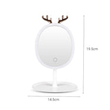 SOGA White Antler LED Light Makeup Mirror Tabletop Vanity Home Decor - Cafe Supply
