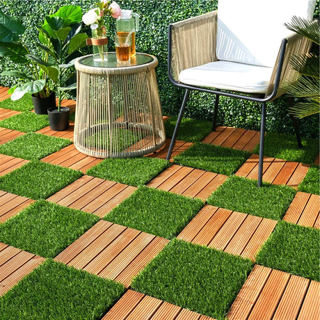 SOGA 2X 11 pcs Coffee DIY Wooden Composite Decking Tiles Garden Outdoor Backyard Flooring Home Decor - Cafe Supply