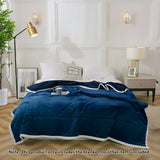 SOGA 2X Navy Blue Throw Blanket Warm Cozy Double Sided Thick Flannel Coverlet Fleece Bed Sofa Comforter - Cafe Supply