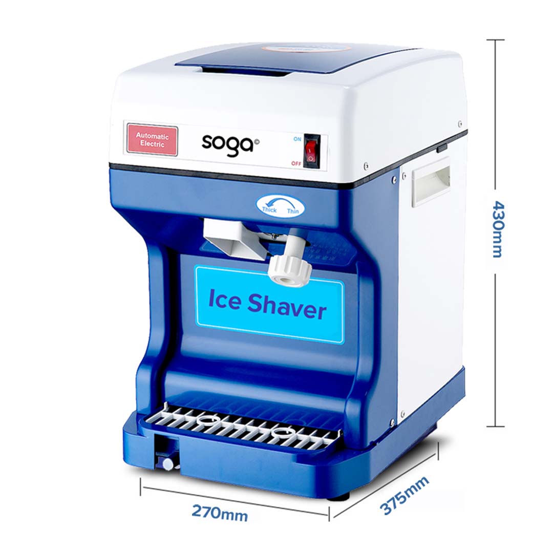 SOGA 2X Ice Shaver Commercial Electric Stainless Steel Ice Crusher Slicer Machine 120KG/h - Cafe Supply