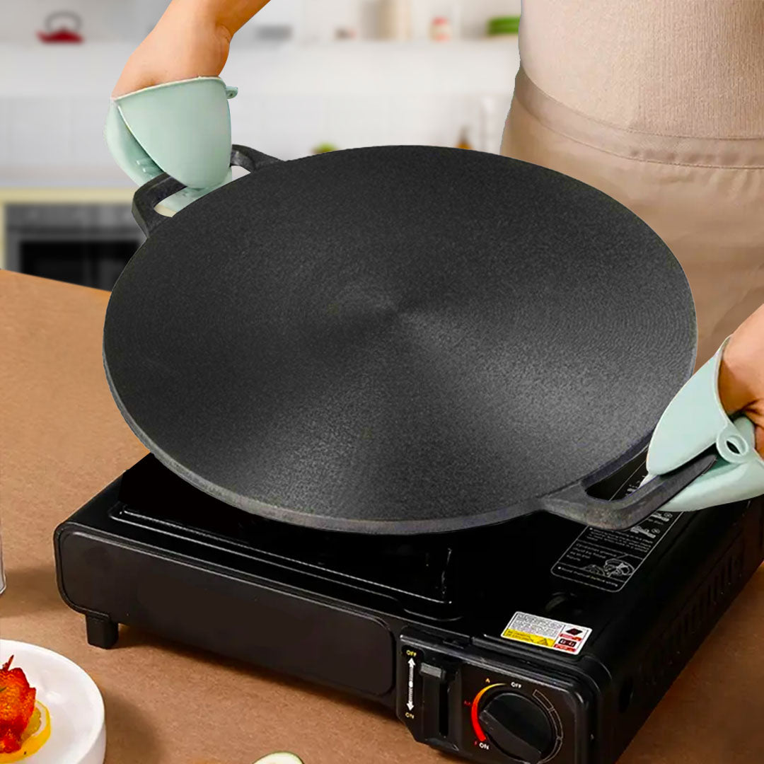 SOGA 2X 37cm Cast Iron Induction Crepes Pan Baking Cookie Pancake Pizza Bakeware - Cafe Supply