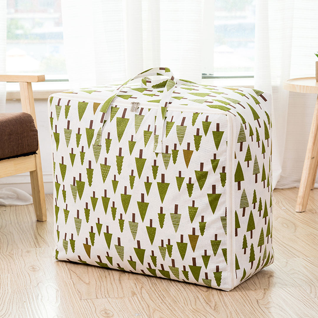 SOGA 2X Green Pine Tree  Medium Storage Luggage Bag Double Zipper Foldable Travel Organiser Essentials - Cafe Supply