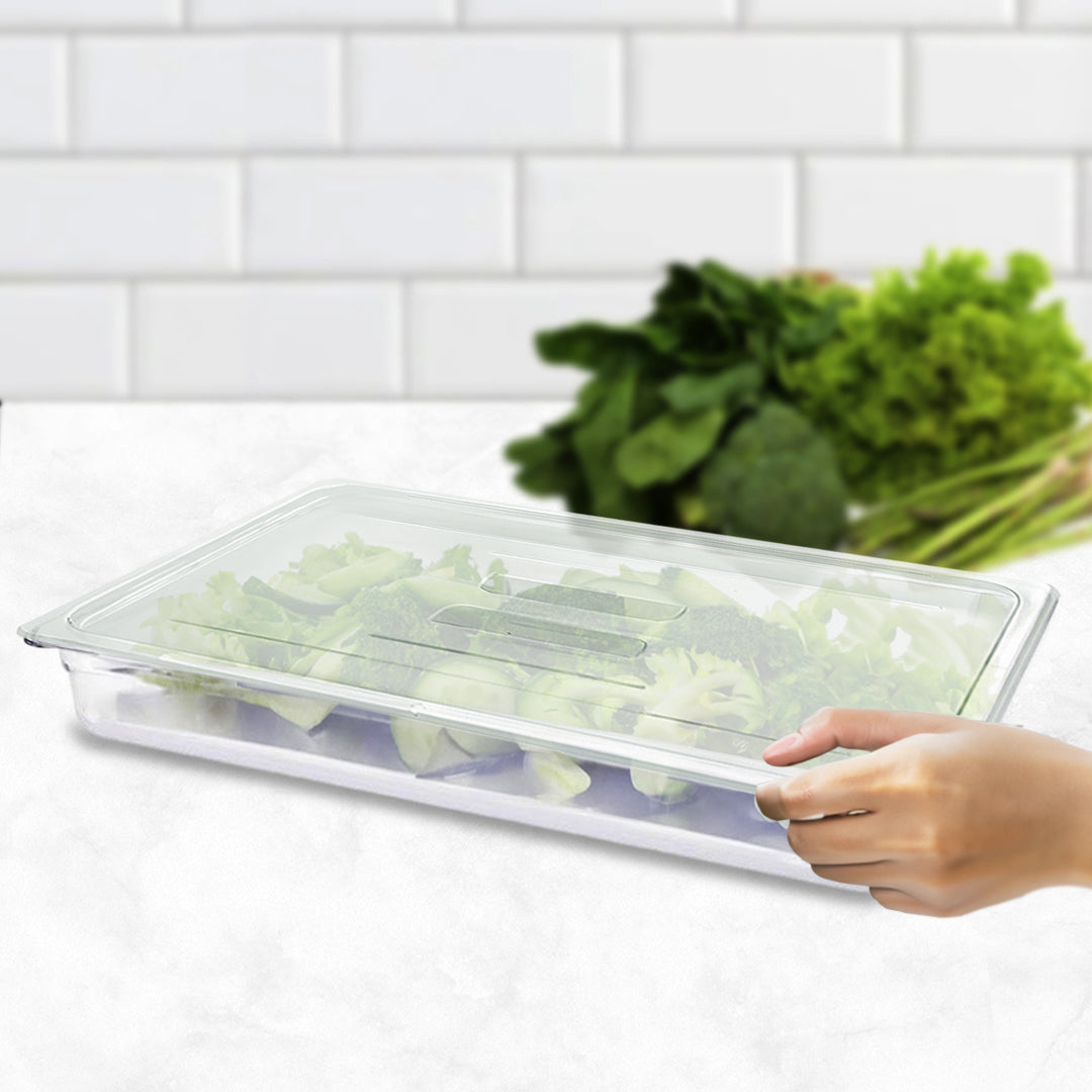 SOGA 65mm Clear Gastronorm GN Pan 1/1 Food Tray Storage with Lid - Cafe Supply