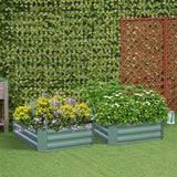 SOGA 100cm Square Galvanised Raised Garden Bed Vegetable Herb Flower Outdoor Planter Box - Cafe Supply