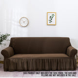 SOGA 4-Seater Coffee Sofa Cover with Ruffled Skirt Couch Protector High Stretch Lounge Slipcover Home Decor - Cafe Supply