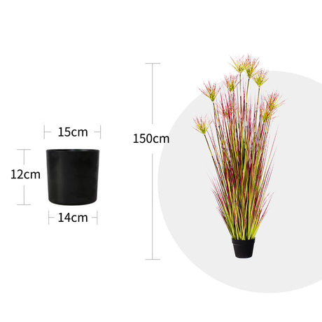 SOGA 2X 150cm Purple-Red Artificial Indoor Potted Papyrus Plant Tree Fake Simulation Decorative - Cafe Supply
