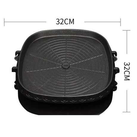 SOGA 2X Portable Korean BBQ Butane Gas Stove Stone Grill Plate Non Stick Coated Square - Cafe Supply