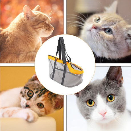 SOGA 2X Orange Pet Carrier Bag Breathable Net Mesh Tote Pouch Dog Cat Travel Essentials - Cafe Supply