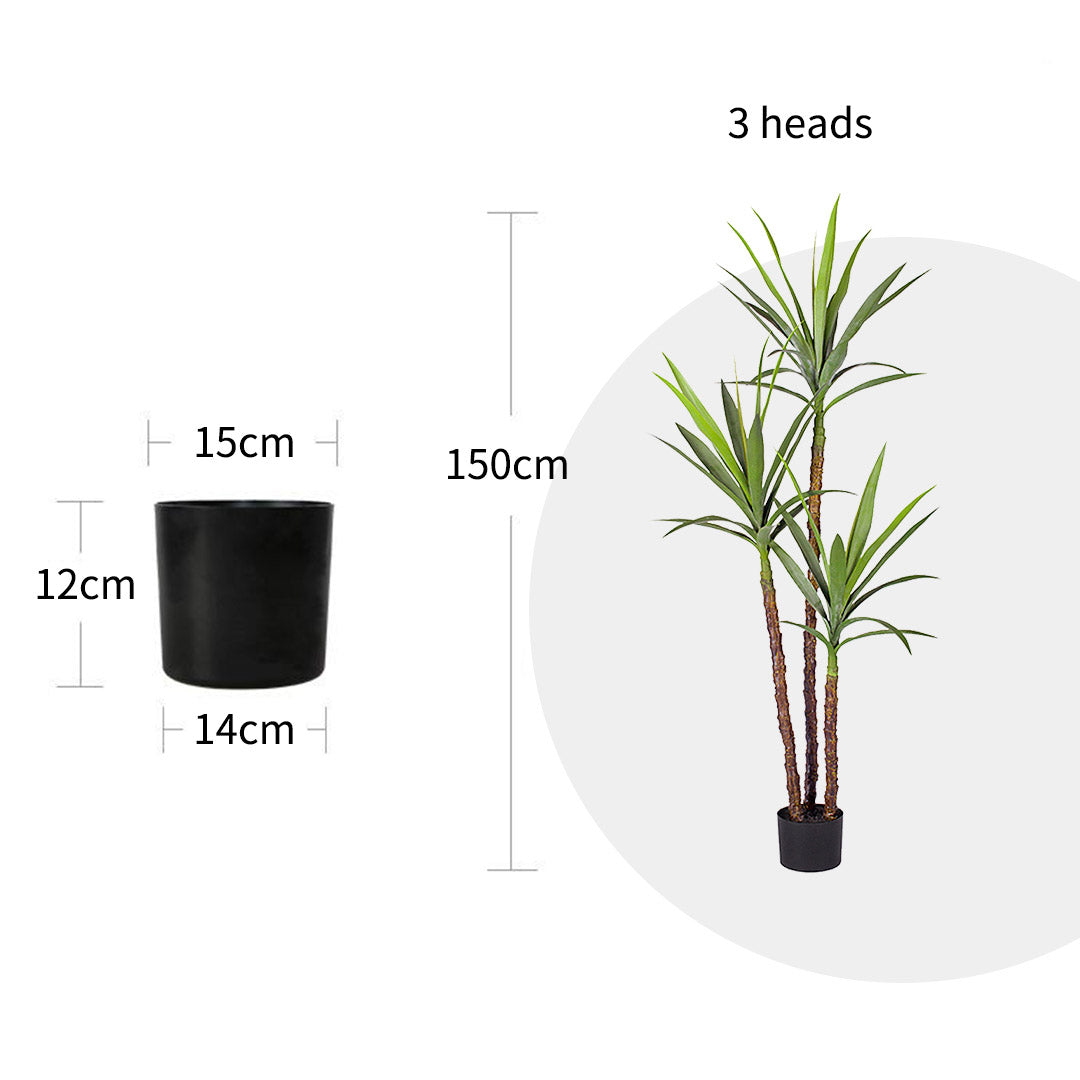 SOGA 2X 150cm Artificial Natural Green Dracaena Yucca Tree Fake Tropical Indoor Plant Home Office Decor - Cafe Supply