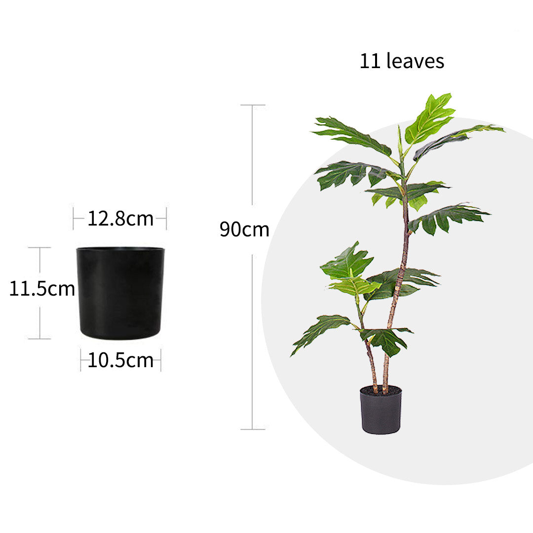 SOGA 4X 90cm 2-Trunk Artificial Natural Green Split-Leaf Philodendron Tree Fake Tropical Indoor Plant Home Office Decor - Cafe Supply