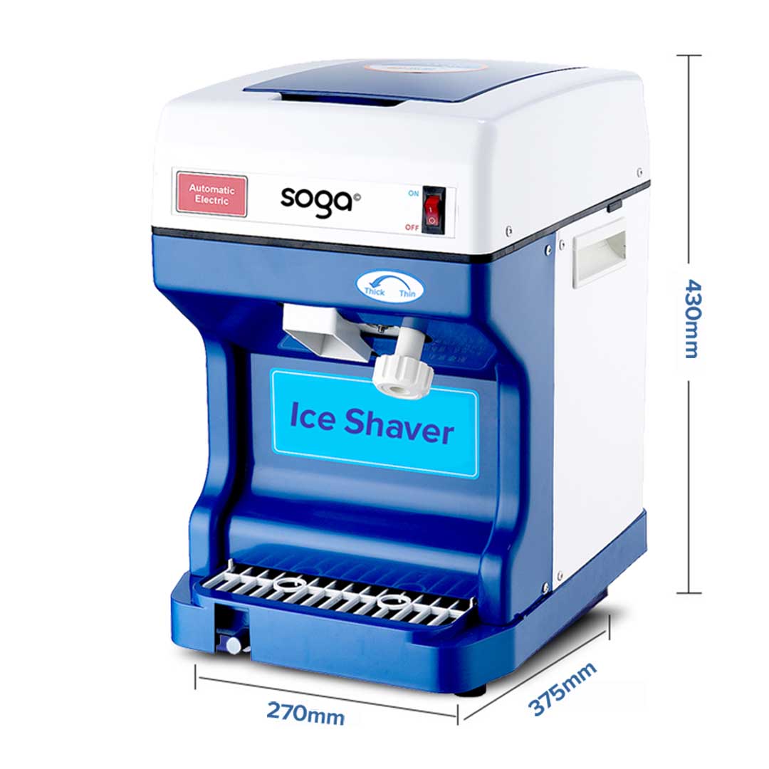 SOGA Ice Shaver Commercial Electric Stainless Steel Ice Crusher Slicer Machine 120KG/h - Cafe Supply