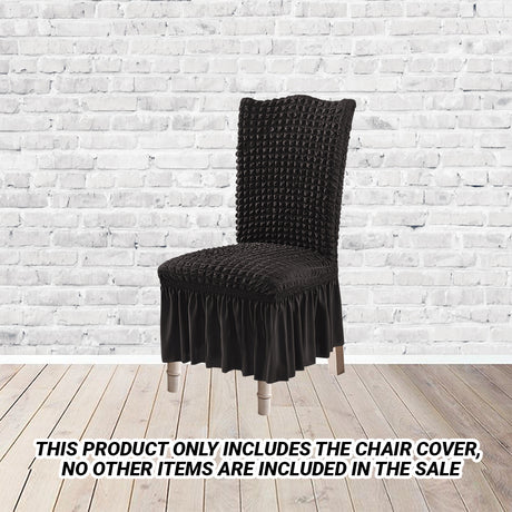 SOGA 2X Black Chair Cover Seat Protector with Ruffle Skirt Stretch Slipcover Wedding Party Home Decor - Cafe Supply