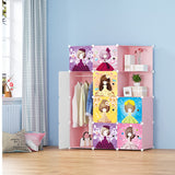 SOGA 10 Cubes Princess Design Portable Wardrobe Divide-Grid Modular Storage Organiser Foldable Closet - Cafe Supply