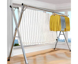 SOGA 2X 1.6m Portable Standing Clothes Drying Rack Foldable Space-Saving Laundry Holder Indoor Outdoor - Cafe Supply