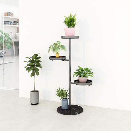 SOGA 2X 3 Tier Black Round Plant Stand Flowerpot Tray Display Living Room Balcony Metal Decorative Shelf - Cafe Supply