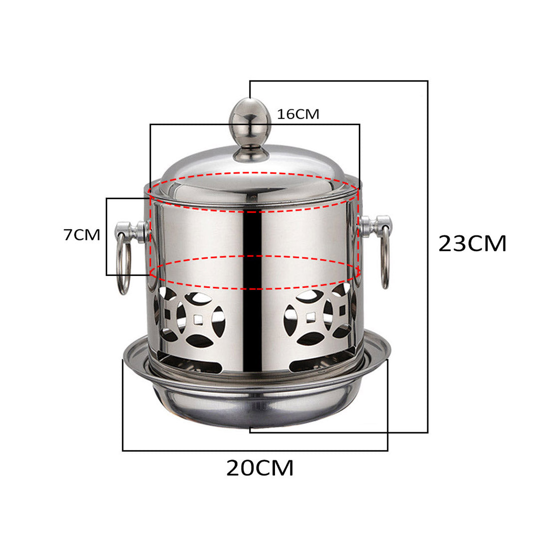 SOGA Stainless Steel Mini Asian Buffet Hot Pot Single Person Shabu Alcohol Stove Burner with Lid - Cafe Supply