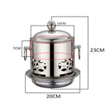 SOGA Stainless Steel Mini Asian Buffet Hot Pot Single Person Shabu Alcohol Stove Burner with Lid - Cafe Supply