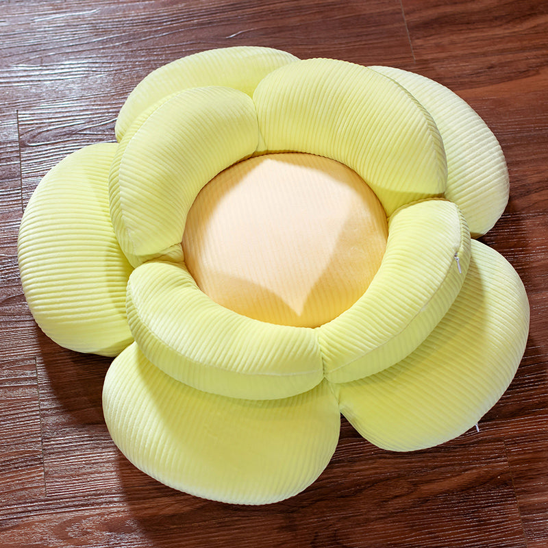 SOGA Green Double Flower Shape Cushion Soft Bedside Floor Plush Pillow Home Decor - Cafe Supply