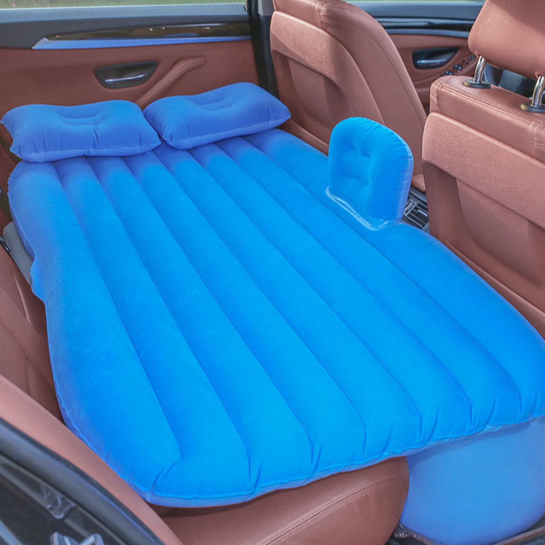 SOGA 2X Blue Stripe Inflatable Car Mattress Portable Camping Rest Air Bed Travel Compact Sleeping Kit Essentials - Cafe Supply