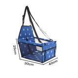 SOGA 2X Waterproof Pet Booster Car Seat Breathable Mesh Safety Travel Portable Dog Carrier Bag Blue - Cafe Supply