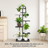 SOGA 2X 6 Tier 7 Pots Black Metal Plant Stand Flowerpot Display Shelf Rack Indoor Home Office Decor - Cafe Supply