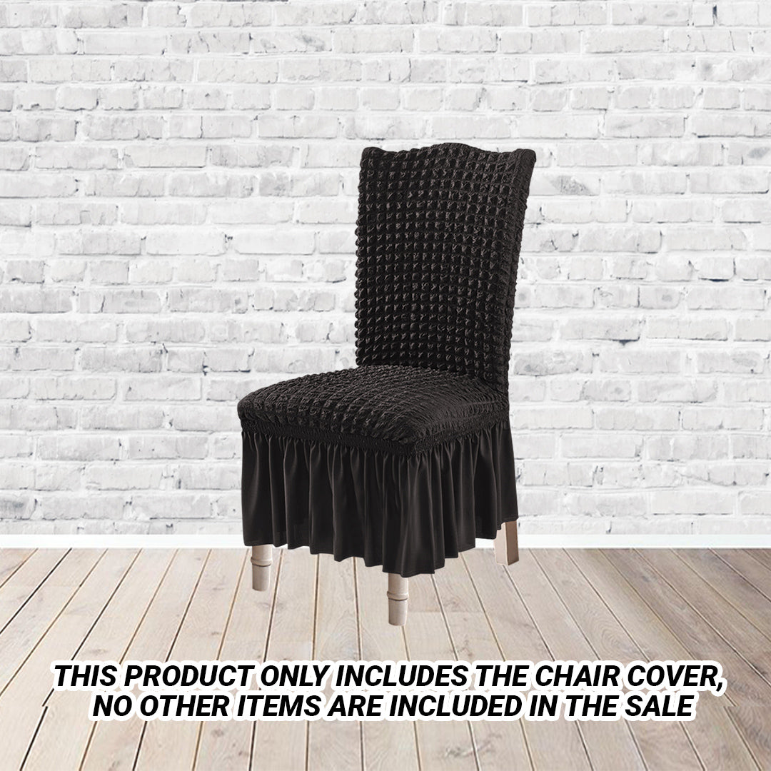 SOGA Black Chair Cover Seat Protector with Ruffle Skirt Stretch Slipcover Wedding Party Home Decor - Cafe Supply