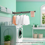 SOGA 127.5cm Wall-Mounted Clothing Dry Rack Retractable Space-Saving Foldable Hanger - Cafe Supply