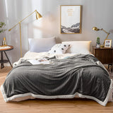 SOGA 2X Grey Throw Blanket Warm Cozy Double Sided Thick Flannel Coverlet Fleece Bed Sofa Comforter - Cafe Supply