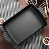 SOGA 38cm Cast Iron Rectangle Bread Cake Baking Dish Lasagna Roasting Pan - Cafe Supply