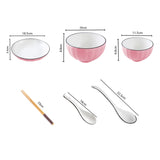 SOGA Pink Japanese Style Ceramic Dinnerware Crockery Soup Bowl Plate Server Kitchen Home Decor Set of 5 - Cafe Supply