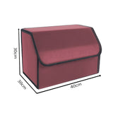 SOGA 2X Leather Car Boot Collapsible Foldable Trunk Cargo Organizer Portable Storage Box Red Medium - Cafe Supply