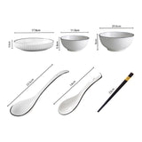 SOGA White Japanese Style Ceramic Dinnerware Crockery Soup Bowl Plate Server Kitchen Home Decor Set of 7 - Cafe Supply