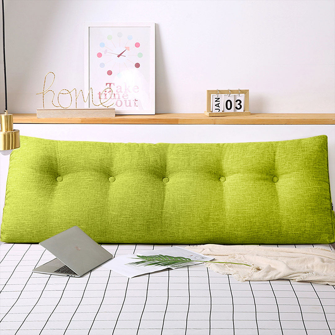 SOGA 2X 180cm Green Triangular Wedge Bed Pillow Headboard Backrest Bedside Tatami Cushion Home Decor - Cafe Supply