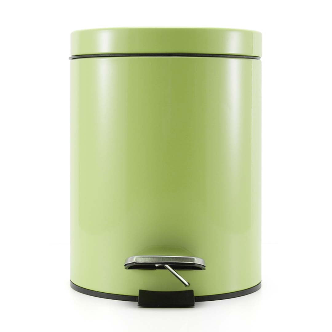 SOGA Foot Pedal Stainless Steel Rubbish Recycling Garbage Waste Trash Bin Round 12L Green - Cafe Supply
