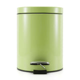 SOGA Foot Pedal Stainless Steel Rubbish Recycling Garbage Waste Trash Bin Round 12L Green - Cafe Supply