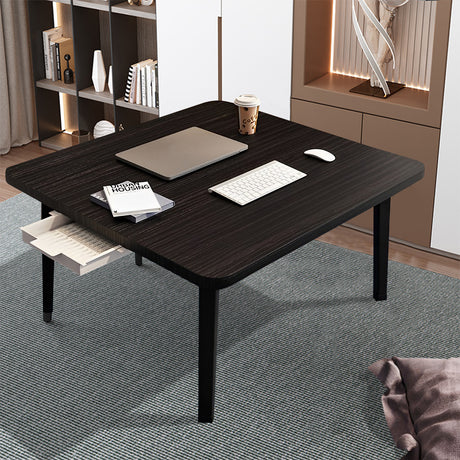 SOGA 2X  Black Portable Floor Table Small Square Space-Saving Mini Desk Home Decor - Cafe Supply