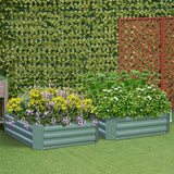 SOGA 2X 90cm Rectangle Galvanised Raised Garden Bed Vegetable Herb Flower Outdoor Planter Box - Cafe Supply
