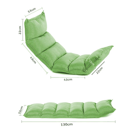 SOGA 2X Foldable Tatami Floor Sofa Bed Meditation Lounge Chair Recliner Lazy Couch Green - Cafe Supply