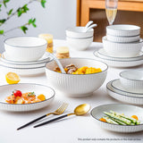 SOGA White Japanese Style Ceramic Dinnerware Crockery Soup Bowl Plate Server Kitchen Home Decor Set of 4 - Cafe Supply
