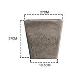 SOGA 2X 27cm Sand Grey Square Resin Plant Flower Pot in Cement Pattern Planter Cachepot for Indoor Home Office - Cafe Supply