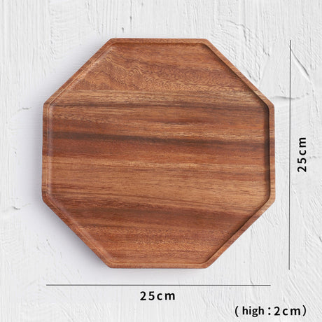 SOGA 2X 25cm Octagon Wooden Acacia Food Serving Tray Charcuterie Board Centerpiece  Home Decor - Cafe Supply