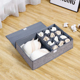 SOGA 2X Grey Flip Top Underwear Storage Box Foldable Wardrobe Partition Drawer Home Organiser - Cafe Supply