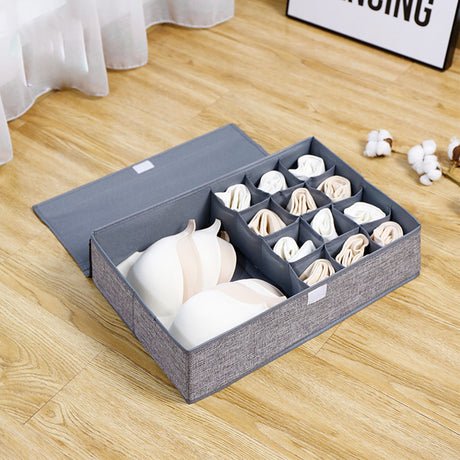 SOGA 2X Grey Flip Top Underwear Storage Box Foldable Wardrobe Partition Drawer Home Organiser - Cafe Supply