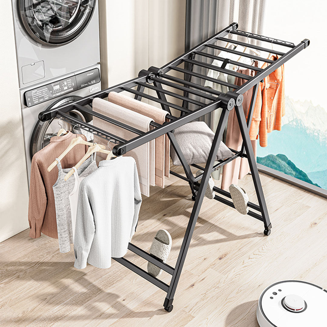 SOGA 1.6m Portable Wing Shape Clothes Drying Rack Foldable Space-Saving Laundry Holder - Cafe Supply