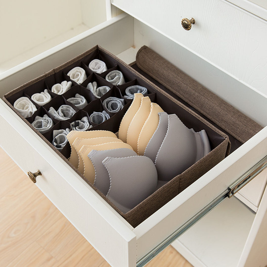 SOGA 2X Coffee Flip Top Underwear Storage Box Foldable Wardrobe Partition Drawer Home Organiser - Cafe Supply